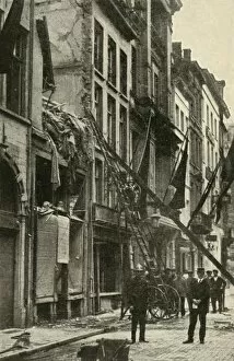 King Albert I Collection: Bomb damage in Antwerp, Belgium, First World War, 1914, (c1920). Creator: Unknown