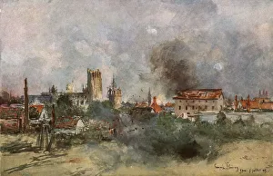 War Damage Prints: Bombardement d'Ypres, le 5 juillet 1915. 1915. Creator: Unknown