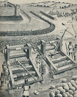 Bombarding Prints: Bombarding a Fort in Saxon Times, c1934