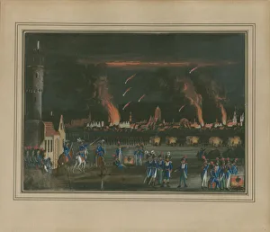 Rhineland Prints: Bombardment of Frankfurt am Main by the French Army