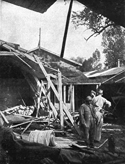 Bombardment of Vadelaincourt Hospital; The barracks were bombed on August 20... 1917. Creator: Unknown