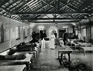 Mumbai Maharashtra India Prints: Bombay plague epidemic, 1896-1897: interior of a plague hospital