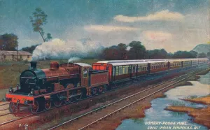 Steam Train Prints: Bombay-Poona Mail, Great Indian Peninsula Railway, c1900
