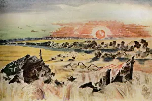 Paul Nash Prints: Bomber in the Corn, 1940. Artist: Paul Nash