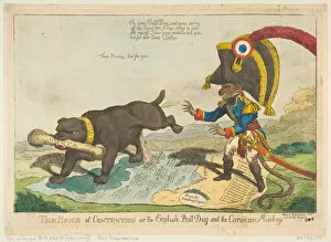 Napoleon Bonaparte I Collection: The Bone of Contention or the English Bull Dog and the Corsican Monkey, June 14, 1803