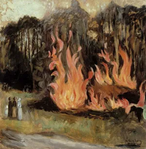 Bonfire Prints: Bonfires, 1890-1917. Creator: Hugo Simberg