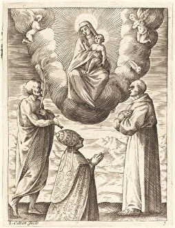 Assisi St Francis Of Collection: Boniface VIII with Saints Francis and Crispin Adoring the Virgin and Child, 1608 / 1611