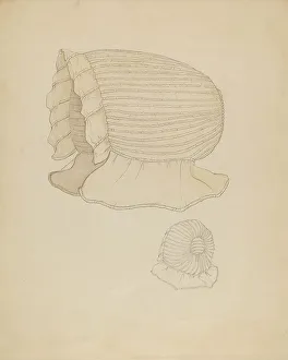 Womans Prints: Bonnet, c. 1936. Creator: Doris Beer