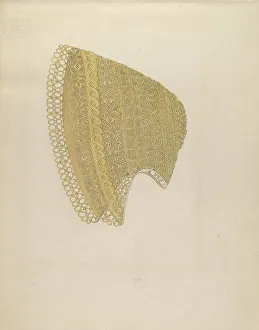 Lace Trim Prints: Bonnet, c. 1937. Creator: Doris Beer