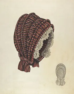 Lace Trim Prints: Bonnet, c. 1937. Creator: Lucien Verbeke