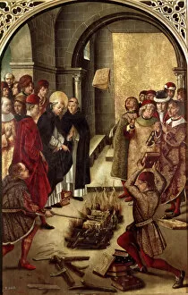 Images Dated 25th September 2014: Book Burning or Saint Dominic of Guzman and the Albigensians, by Pedro Berruguete