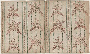 Relief Print Prints: Book cover with two borders with floral patterns, 19th century. Creator: Anon