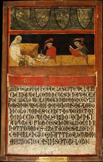 Tempera On Wood Collection: Book Cover. Creator: Italian (Sienese) Painter (dated 1343)