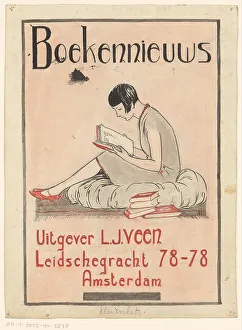 Reader Prints: Book cover design for: Book news: Publisher L.J. Veen, c. 1930, c.1930. Creator: Unknown