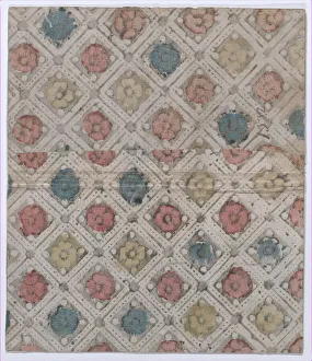 Relief Print Prints: Book cover with overall pattern of rosettes, 19th century. Creator: Anon