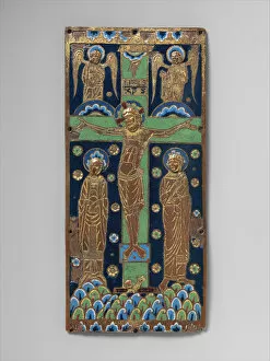 Repousse Gallery: Book Cover Plaque with the Crucifixion, French, ca. 1190-1200. Creator: Unknown
