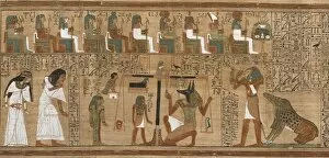 Egyptian Art Gallery: The Book of the Dead, Papyrus of Ani. The Hall of Judgment, ca 1250 BC