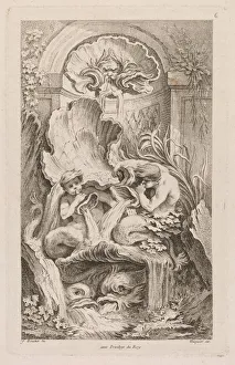 Gabriel Huquier Prints: Book of Fountains: No. 6, c. 1736. Creator: Gabriel Huquier (French, 1695-1772)