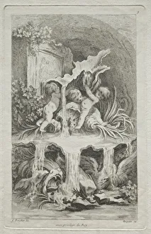 Gabriel Huquier Prints: Book of Fountains: No. 7, c. 1736. Creator: Gabriel Huquier (French, 1695-1772)