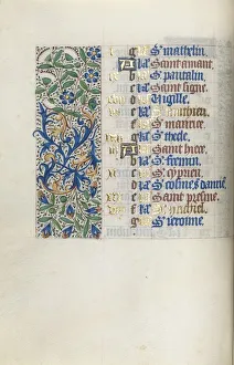 Book of Hours (Use of Rouen): fol. 9v, c. 1470. Creator: Master of the Geneva Latini (French