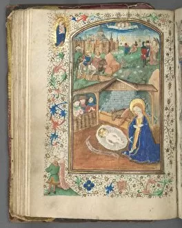 Binding Gallery: Book of Hours (Use of Utrecht): fol. 62v, The Nativity, c