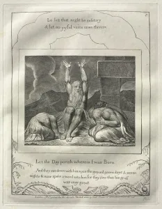 The Book of Job: No. 8, Let the Day perish wherin I was born, 1825. Creator: William Blake