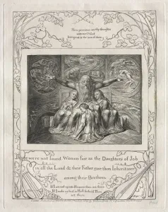 1757 1827 Prints: The Book of Job: Pl. 20, There were not found Women fair as the Daughters of Job…