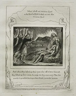 The Book of Job: Pl. 7, And when they lifted up their eyes afar off and knew him not