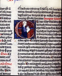 Catholic Christian Gallery: Book of Ruth, initial letter with miniature of a prophet, it comes from the Convent