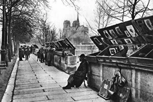Book stalls along the quays, Paris, 1931.Artist: Ernest Flammarion