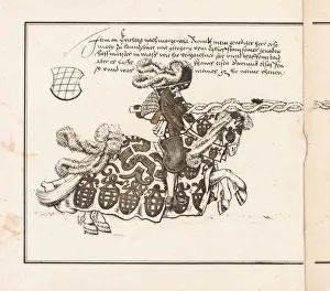 Book on Tournaments: Jouster Facing Right, 1817. Creator: Theobald Senefelder (German