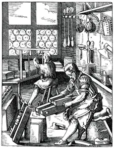 Bookbinders, 16th century, (1870). Artist: Jost Amman