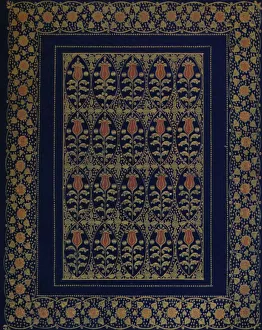 Sir Edward Sullivan Prints: Bookbinding in Blue Morocco with Inlay and Gold Tooling, 1914. Artist: Edward Sullivan