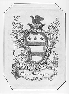 Coat Of Arms Gallery: Bookplate of George Washington, 1772. 1772. Creator: Anon