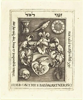 Burgermeister Prints: Bookplate of Hieronymus Baumgartner, 1530s. Creator: Barthel Beham