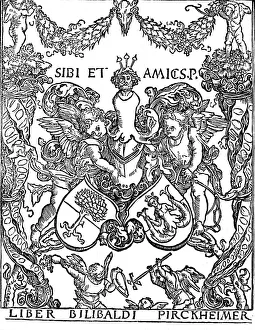 Service Co Prints: Bookplate of Willibald Pirkheimer, c1502-1503, (1906). Artist: Albrecht Durer