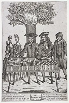 Bookseller Prints: Bookseller at Moorfields, London, c1750. Artist: Sutton Nicholls