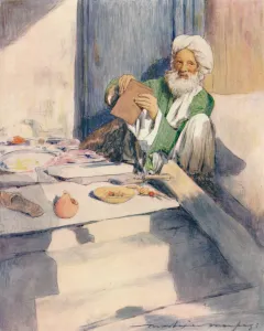 Flora Annie Steel Prints: The Bookworm, 1905. Artist: Mortimer Luddington Menpes