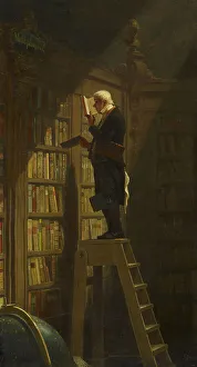Librarian Prints: The Bookworm, c. 1850. Artist: Spitzweg, Carl (1808-1885)