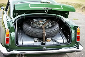 Aston Martin Db4 Collection: Boot and spare wheel of a 1961 Aston Martin DB4 GT previously owned by Donald Campbell