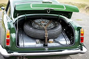 Aston Martin Db4 Collection: Boot and spare wheel of a 1961 Aston Martin DB4 GT previously owned by Donald Campbell