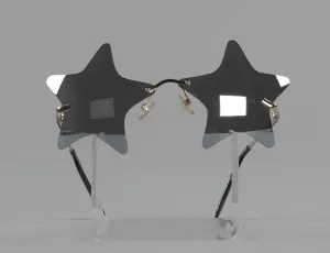 Heritage Prints: Bootsy Collins style star-shaped mirrored lens sunglasses, 1993-2013. Creator: elope, inc