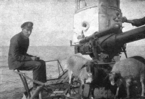 Submarine Prints: A bord des sous-marins allemands; Ravitaillement en viande fraiche: deux moutons provenant