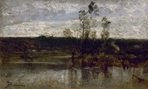 Ziem Felix Prints: Bord de rivière, between 1850 and 1860. Creator: Felix Francois Georges Philibert Ziem
