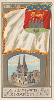 Keywording Prints: Bordeaux, from the City Flags series (N6) for Allen & Ginter Cigarettes Brands, 1887