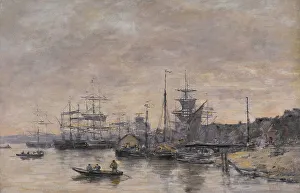 Eugene Boudin Prints: Bordeaux, the Harbor, 1874. Creator: Eugene Louis Boudin