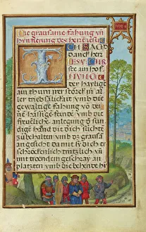 Recto Prints: Border with the Arrest of Achior; Prayer Book of Cardinal Albrecht of Brandenburg
