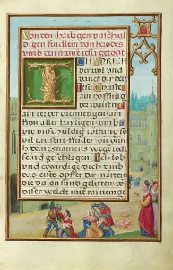 Simon Benig Prints: Border with Athaliah Ordering the Massacre of the King's Children