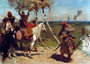 Rurikids Prints: On the border guard of Muscovy. Artist: Ivanov, Sergei Vasilyevich (1864-1910)