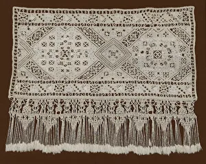 Linen Plain Weave Prints: Border, Italy, 1601 / 25 (macrameedge: c. 1600). Creator: Unknown
